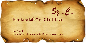 Szekretár Cirilla névjegykártya